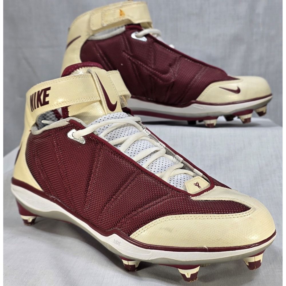 Nike Air Zoom Superbad Football Cleats Maroon Cream Kobe Logo 318778-162 Mens 10